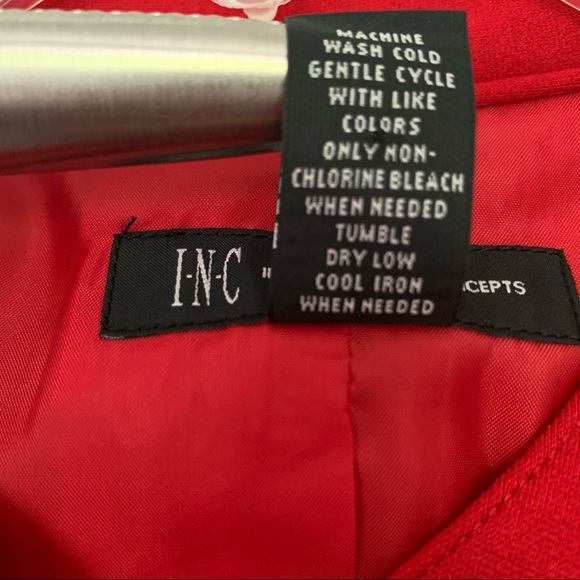 INC International Concepts - Red Ruffle Peplum Blazer - Size L - Picture 8 of 12